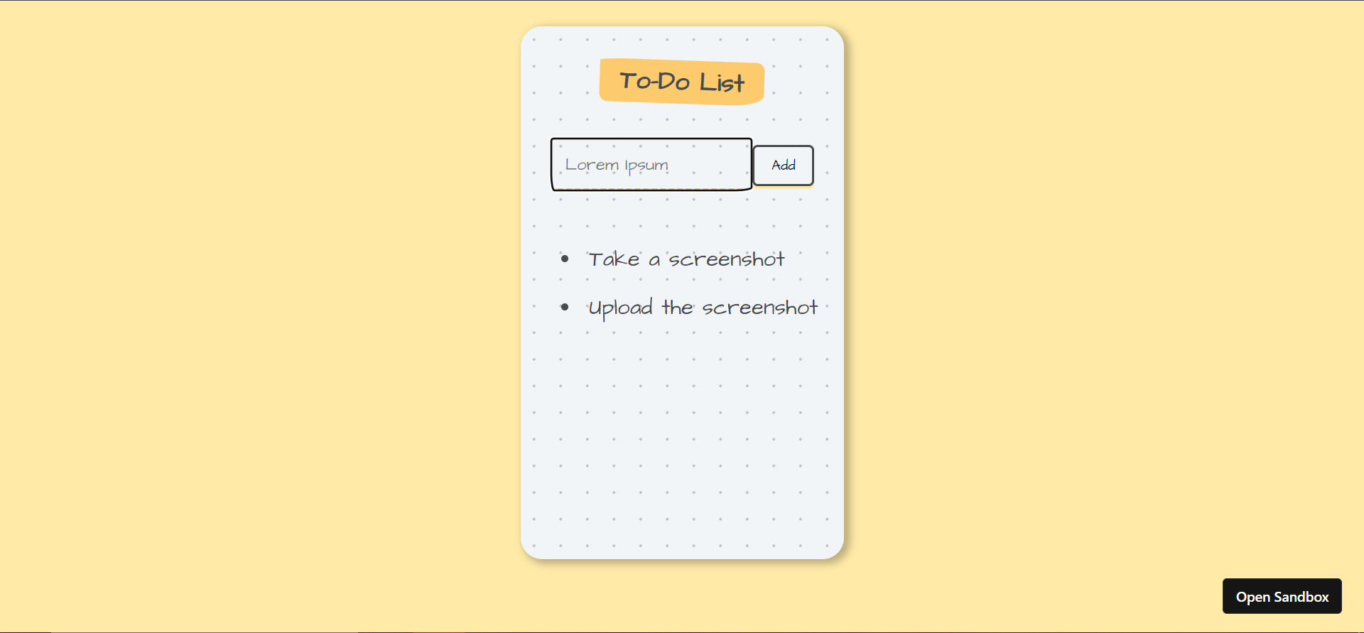 To Do List with ReactJS